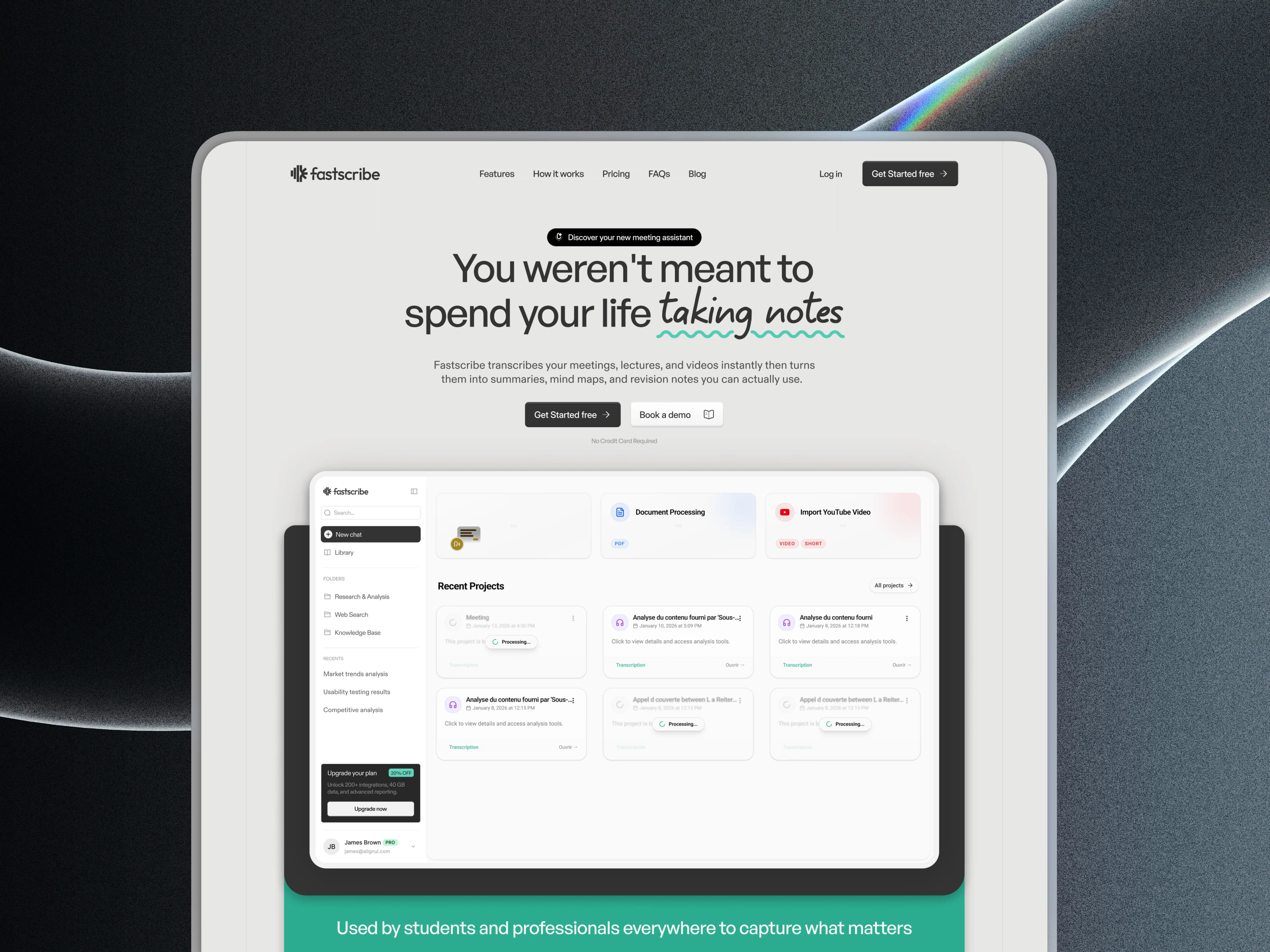 Vue principale FastScribe